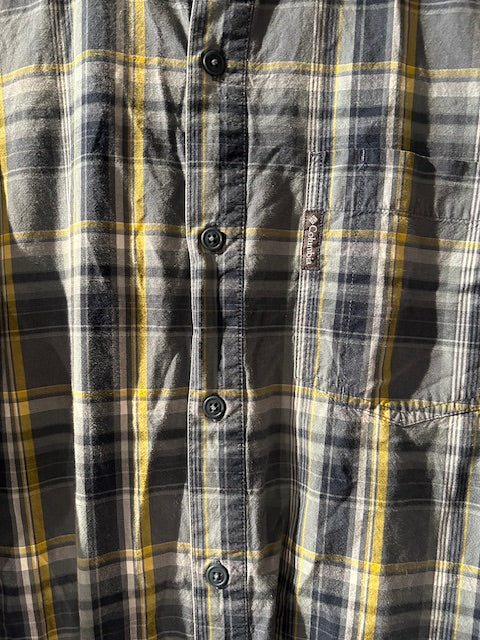 メンズヴィンテージ シャツ【Columbia】チェック グレー