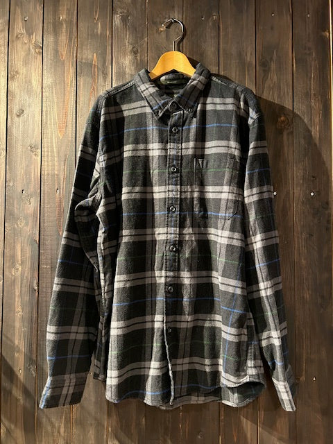 メンズヴィンテージ シャツ【Eddie Bauer】チェック ブラック