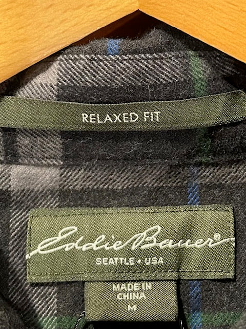 メンズヴィンテージ シャツ【Eddie Bauer】チェック ブラック