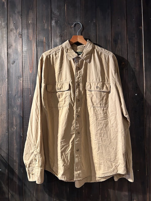 メンズヴィンテージ シャツ【Eddie Bauer】無地 ブラウン