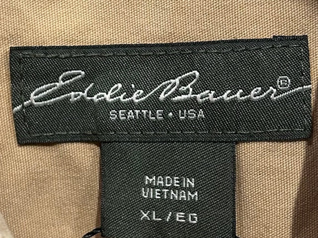 メンズヴィンテージ シャツ【Eddie Bauer】無地 ブラウン