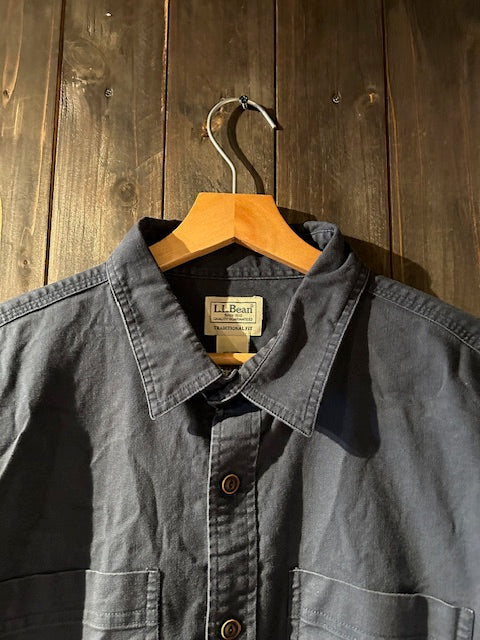 メンズヴィンテージ シャツ【L.L.Bean 】無地 ネイビー