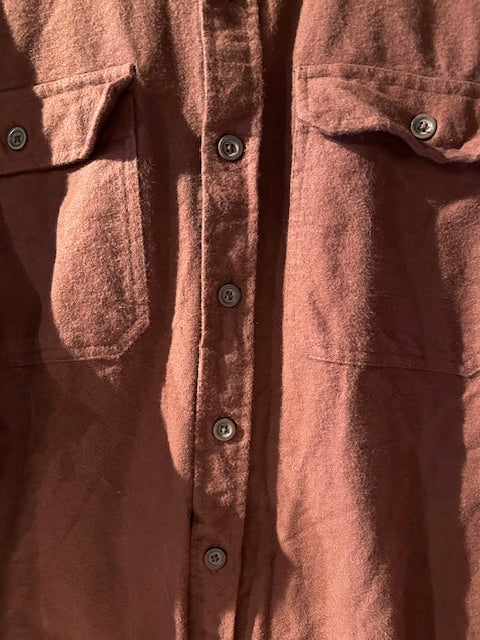 メンズヴィンテージ シャツ【Eddie Bauer】無地 ブラウン