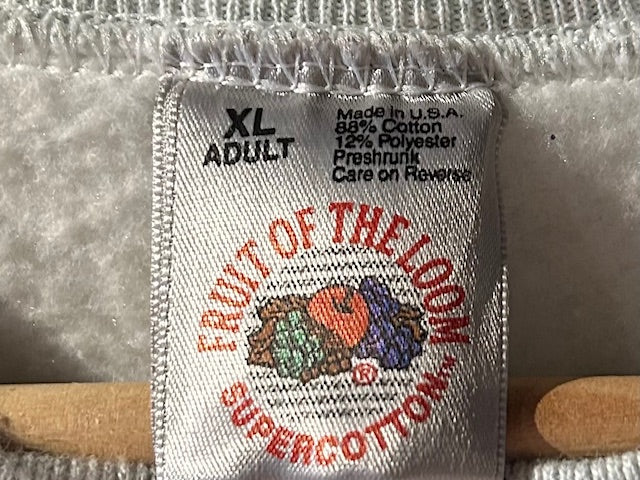 メンズヴィンテージ スウェット【EFRUIT OF THA  LOOM】フロントデザイン グレー