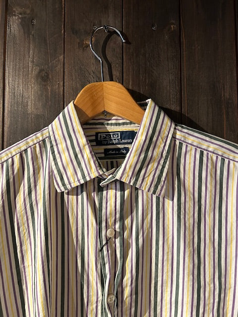 メンズヴィンテージ シャツ 【POLO by Ralph Lauren】ストライプ ホワイト