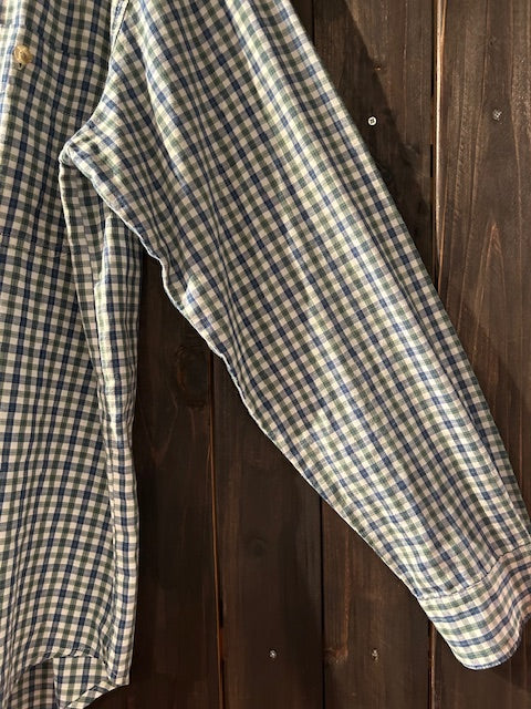 メンズヴィンテージ シャツ【Wragler RUGGED WEAR】チェック ブルー