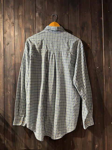メンズヴィンテージ シャツ【Wragler RUGGED WEAR】チェック ブルー