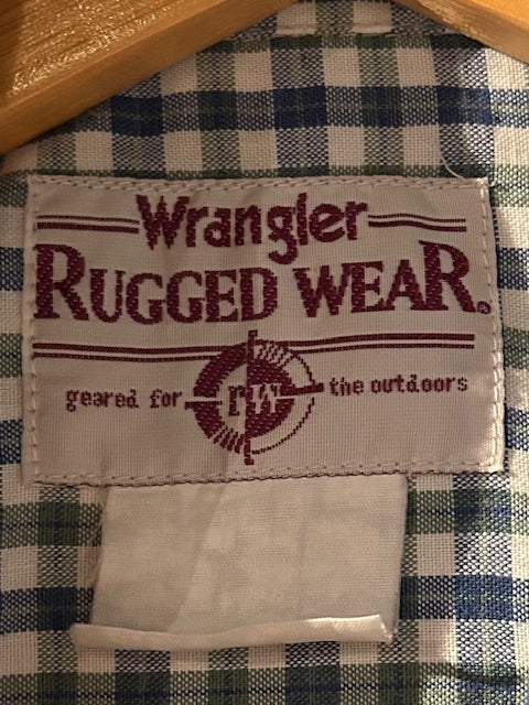 メンズヴィンテージ シャツ【Wragler RUGGED WEAR】チェック ブルー