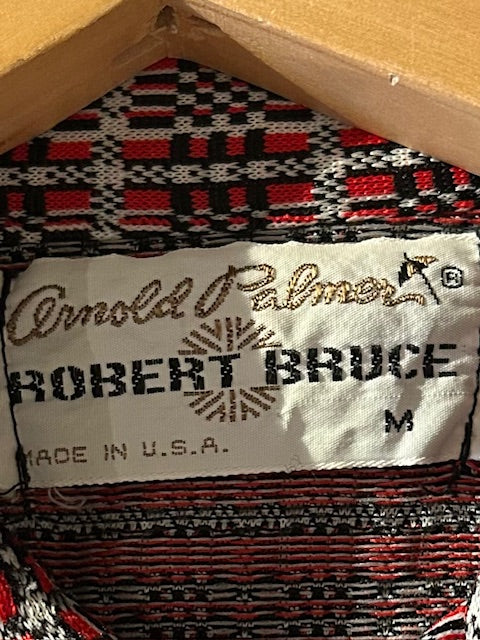 メンズヴィンテージ シャツ【Arnold Palmar / ROBERT BRUCE】総柄 レッド