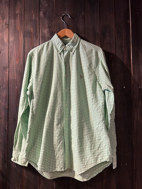 メンズヴィンテージ シャツ【Ralph Lauren】チェック グリーン