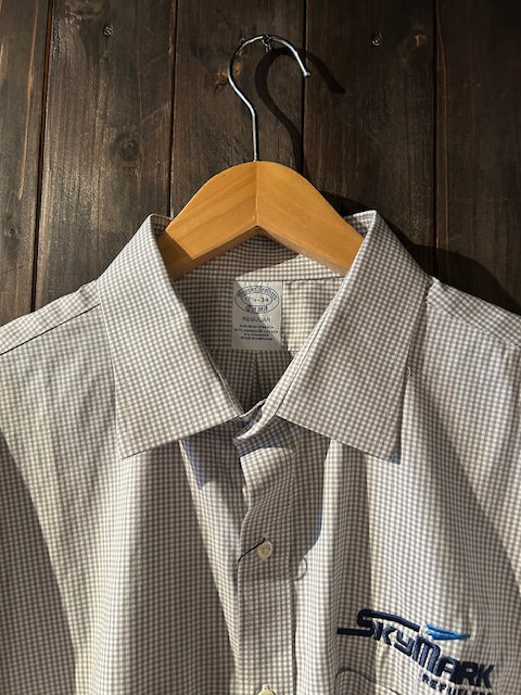 メンズヴィンテージ シャツ【Brooks Brathers】チェック ワンポイント グレー