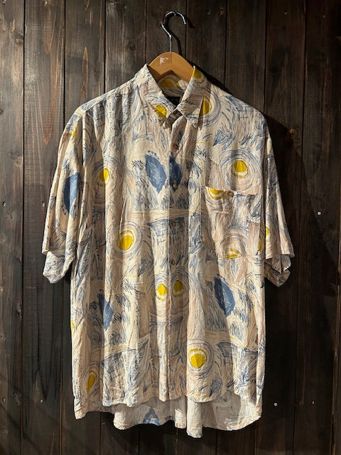 メンズヴィンテージ　アロハシャツ　【CHASE　SPORTSWEAR】ベージュ