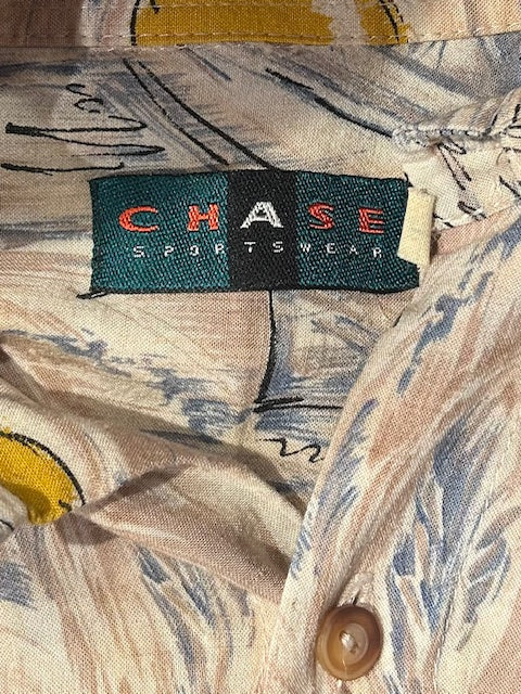 メンズヴィンテージ　アロハシャツ　【CHASE　SPORTSWEAR】ベージュ