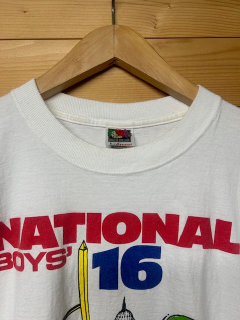 メンズヴィンテージ　Tシャツ　【Fruit of the loom】ホワイト NATIONAL BOYS