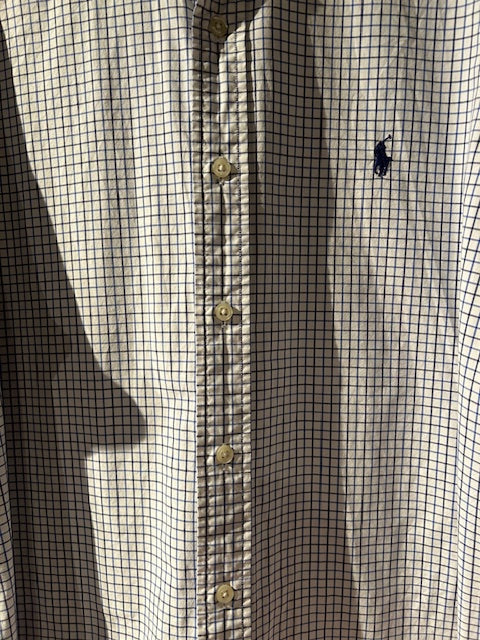 メンズヴィンテージ シャツ【RALPH LAUREN】チェック ブルー