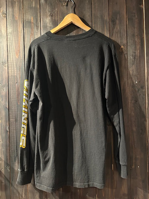 メンズヴィンテージ長袖Tシャツ【NFL】フロントデザイン ブラック