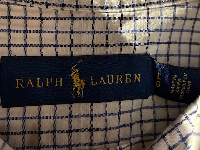 メンズヴィンテージ シャツ【RALPH LAUREN】チェック ブルー