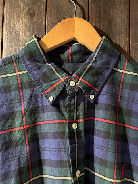 メンズヴィンテージ シャツ【RALPH LAUREN】チェック ネイビー