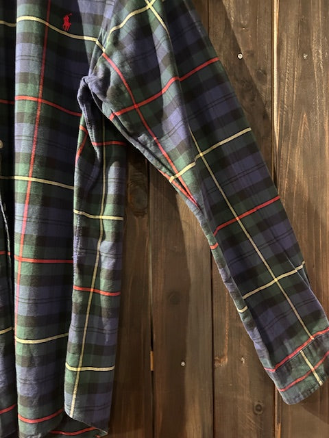 メンズヴィンテージ シャツ【RALPH LAUREN】チェック ネイビー