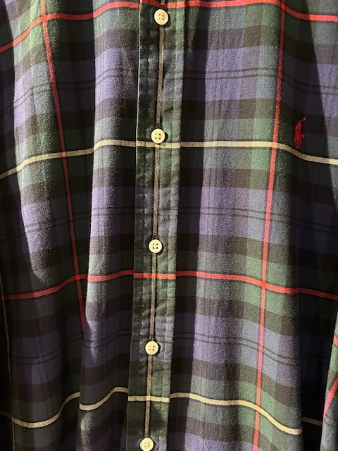 メンズヴィンテージ シャツ【RALPH LAUREN】チェック ネイビー
