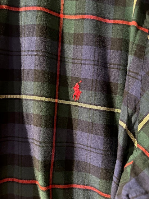メンズヴィンテージ シャツ【RALPH LAUREN】チェック ネイビー