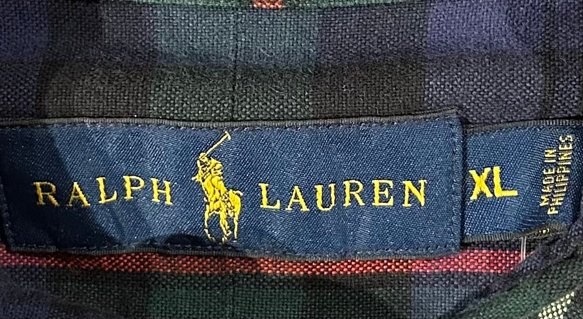 メンズヴィンテージ シャツ【RALPH LAUREN】チェック ネイビー