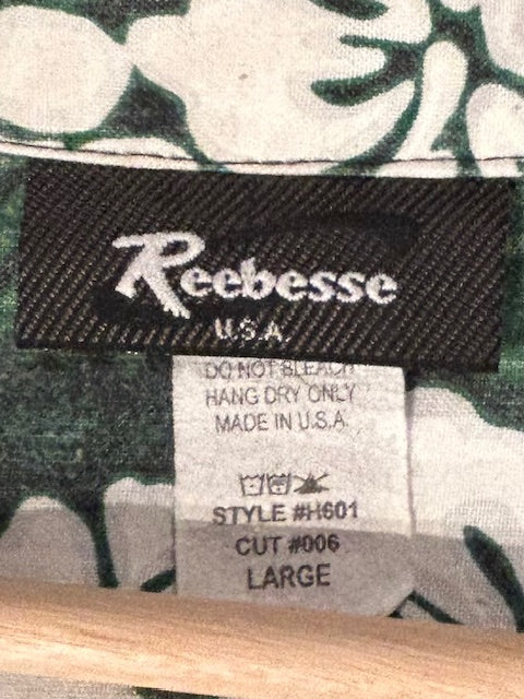 メンズヴィンテージ アロハシャツ 【Reebesse】幾何学模様 グリーン