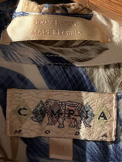 メンズヴィンテージ アロハシャツ 【CAMPIA MODA】ハイビスカス ホワイト