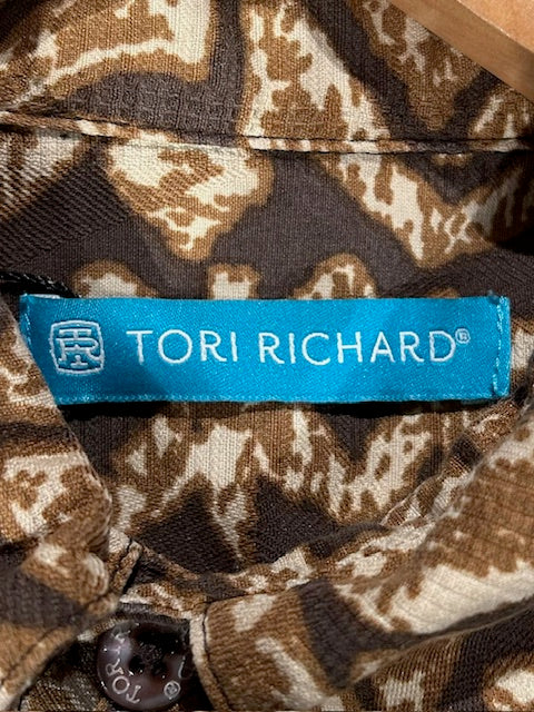 メンズヴィンテージ アロハシャツ 【TORI RICHARD】幾何学模様 ブラウン