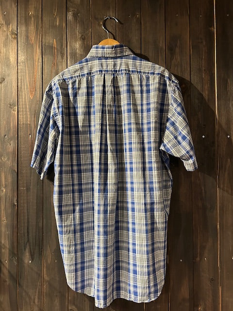 メンズヴィンテージ アロハシャツ 【RALPH LAUREN】チェック ブルー