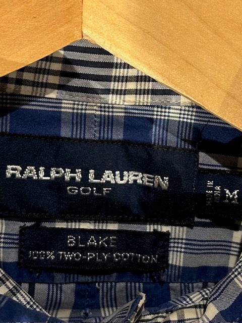 メンズヴィンテージ アロハシャツ 【RALPH LAUREN】チェック ブルー