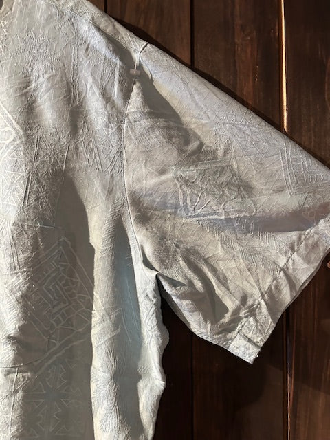 メンズヴィンテージ アロハシャツ 【Batik Bay】幾何学模様 ブルー