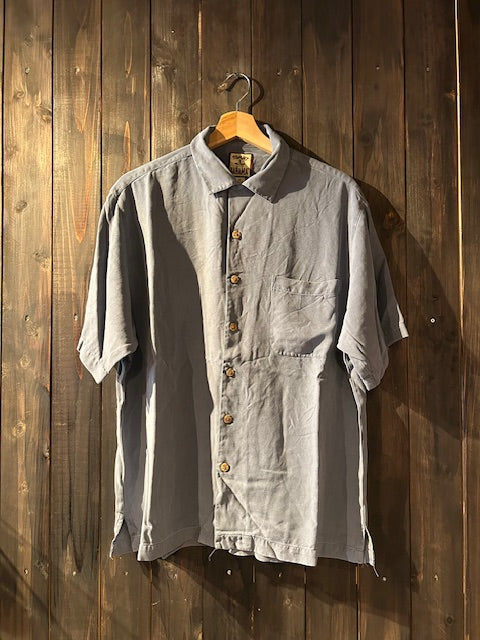 メンズヴィンテージ アロハシャツ 【Tommy Bahama】無地 ブルー
