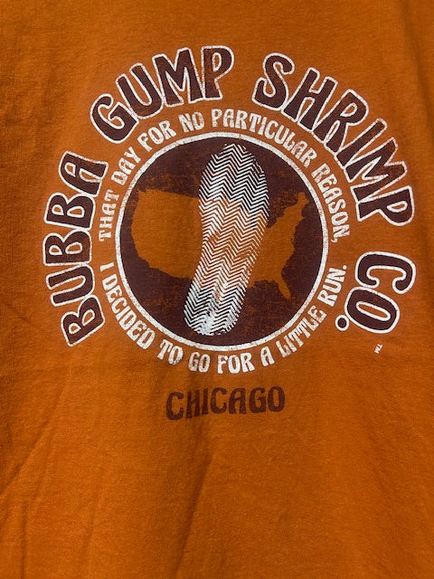メンズヴィンテージ　Tシャツ　【BUBBA　GUMP SHRIMP】オレンジ　シカゴ