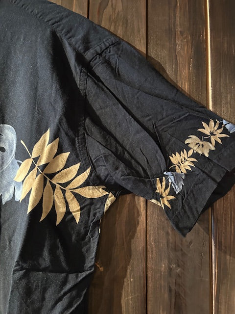 メンズヴィンテージ アロハシャツ 【CAMPIA MODA】リーフ ネイビー
