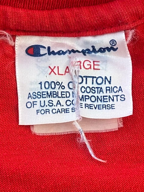 メンズヴィンテージ　Tシャツ　【champion】デイトン大学　ロゴ　レッド