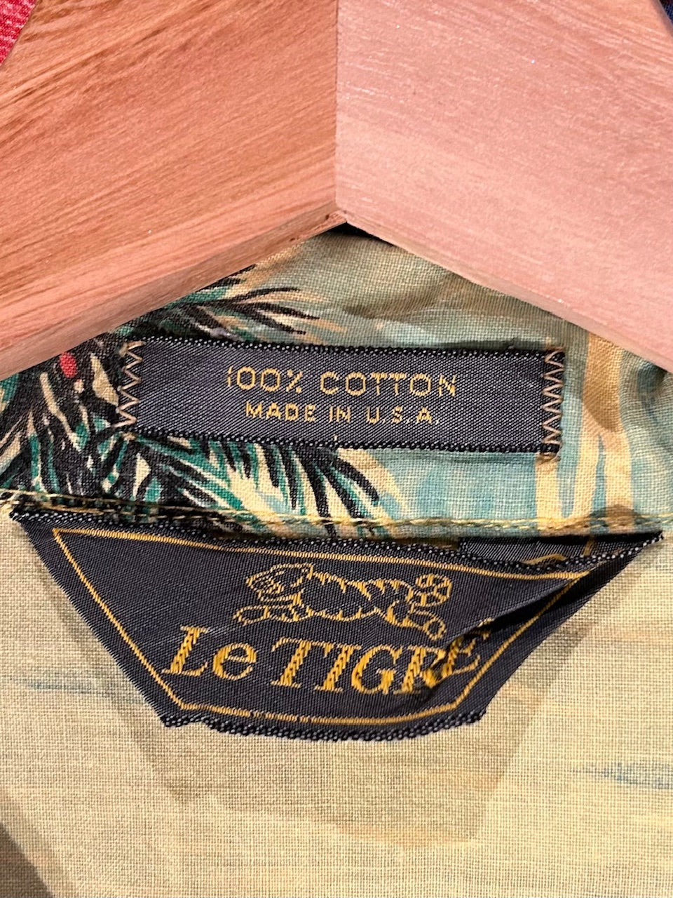 メンズヴィンテージ アロハシャツ 【Le TIGRE】ビーチ ブルー