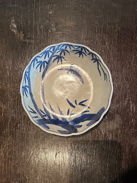 伊万里 染付 竹林小鳥 小皿