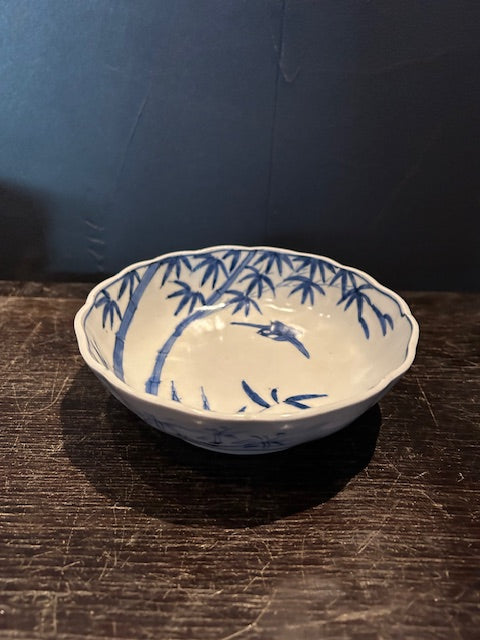 伊万里 染付 竹林小鳥 小皿