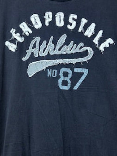 メンズヴィンテージ　Tシャツ 【Aeropostale】ダメージ加工　ロゴ　ブラック