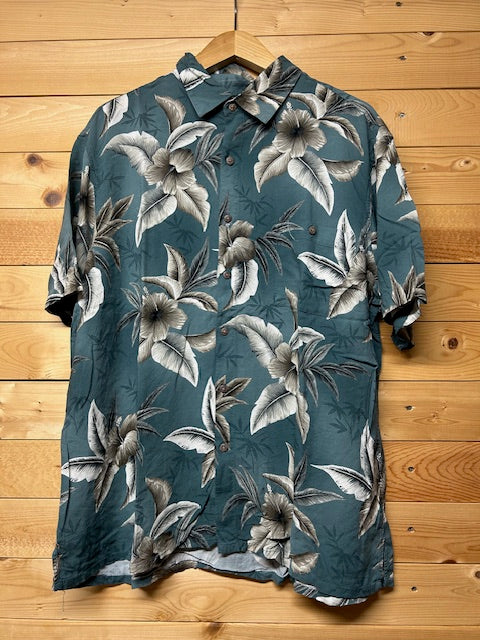 メンズヴィンテージ　アロハシャツ　【Batik Bay】ボタニカル ブルー