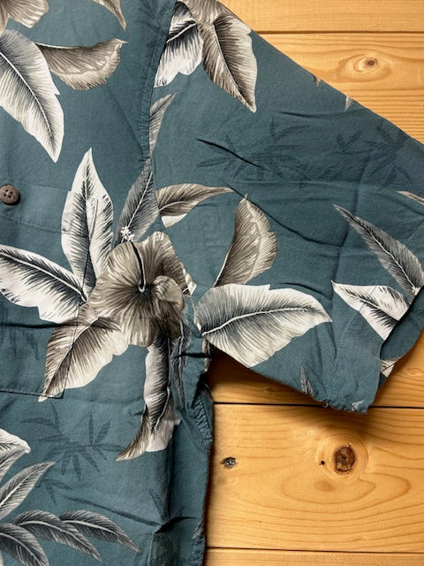 メンズヴィンテージ　アロハシャツ　【Batik Bay】ボタニカル ブルー