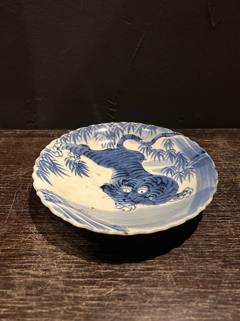 伊万里焼 染付 竹虎文