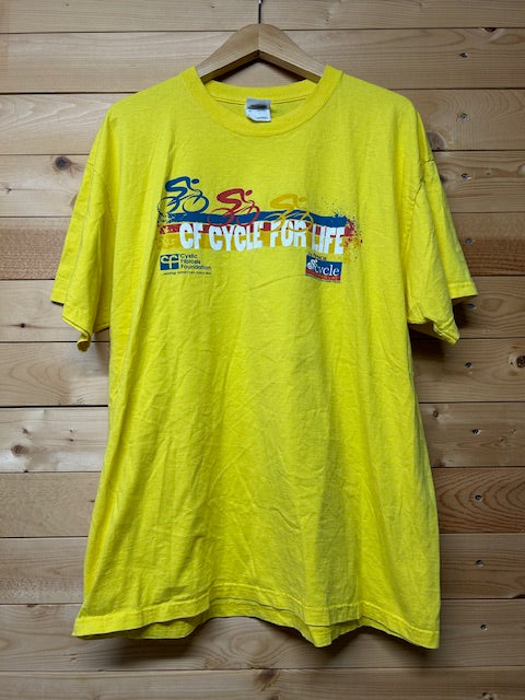 メンズヴィンテージ　Tシャツ　【CF Cycle for Life】チャリティーイベント　イエロー