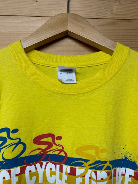 メンズヴィンテージ　Tシャツ　【CF Cycle for Life】チャリティーイベント　イエロー