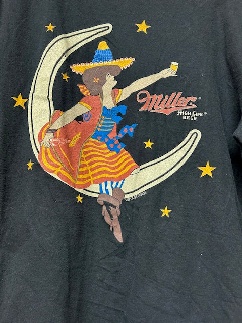 メンズヴィンテージ　Tシャツ　【Miller High Life】ビールロゴ　ブラック　