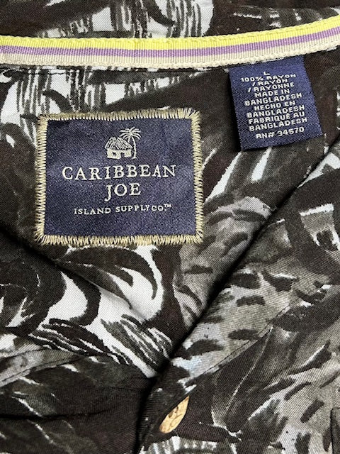 メンズヴィンテージ　アロハシャツ【CARIBBEAN JOE】パイナップル　ブラック