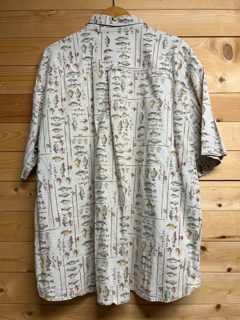 メンズヴィンテージ　アロハシャツ　【WOOLRICH】 魚　ベージュ