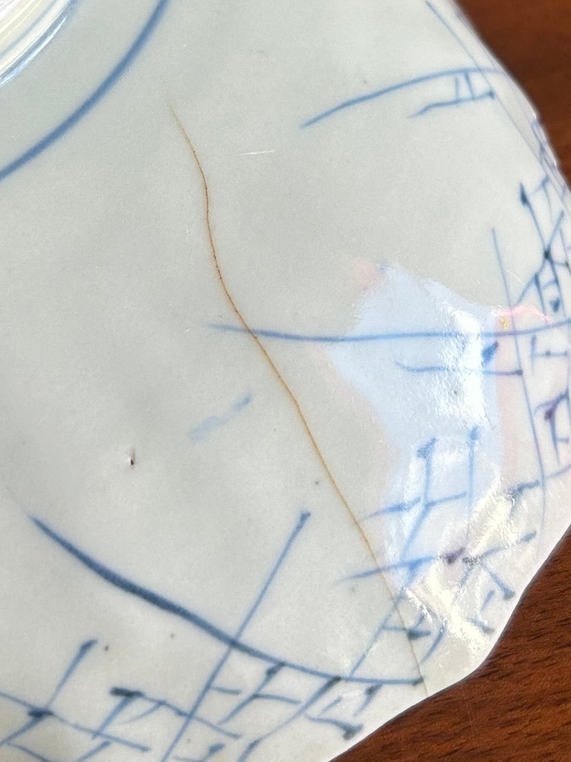 伊万里焼　染付氷裂文 長皿