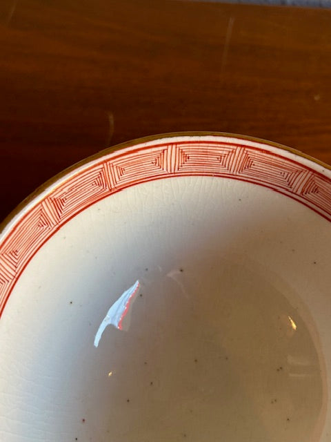 九谷焼　金彩　赤絵蓋物